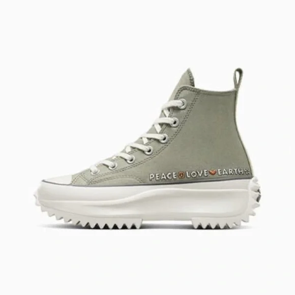 CONVERSE Run Star Hike Platform Floral Embroidery Lgt Field Surplus/Egret W11.5 - Picture 2 of 10